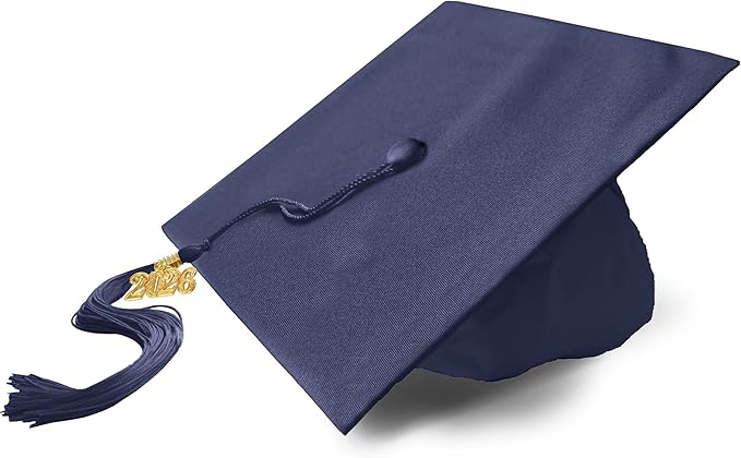 Graduation Cap with 2026 Tassel Year Charm Black Graduation Cap for High School & Bachelor