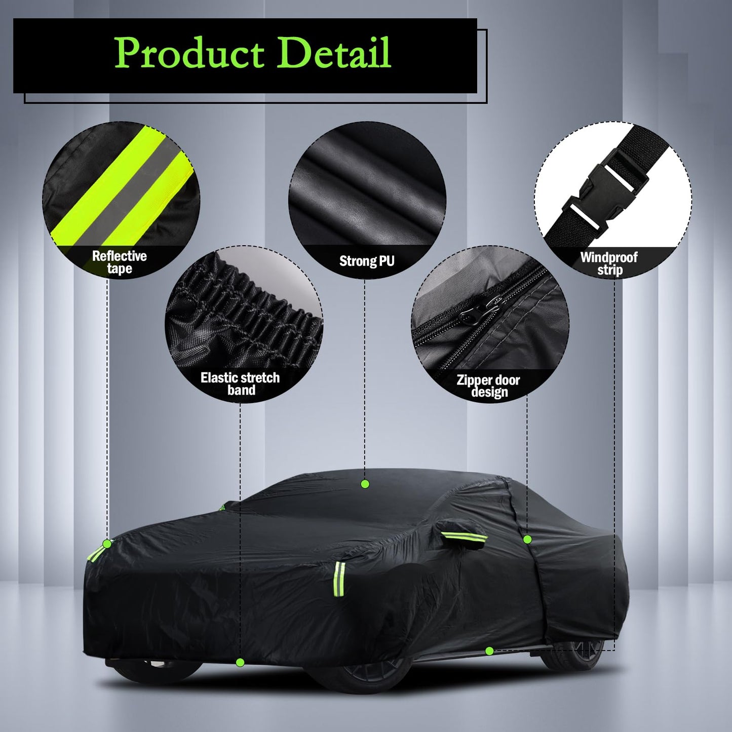 Car Cover Custom Fit for Ford Mustang 1994-2026, for Chevy Camaro 2010-2026, Waterproof All Weather Full Exterior Cover Rain Hail Sun Protector Car Cover with Door Zipper