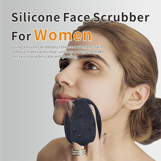 Soft Silicone Face Scrubber,Body Scrubber for Deep Cleansing, Exfoliation- 2pcs Silicone Body Brushes for Women Men Use in Shower Skin Massage Pore Cleansing Blackhead Removing