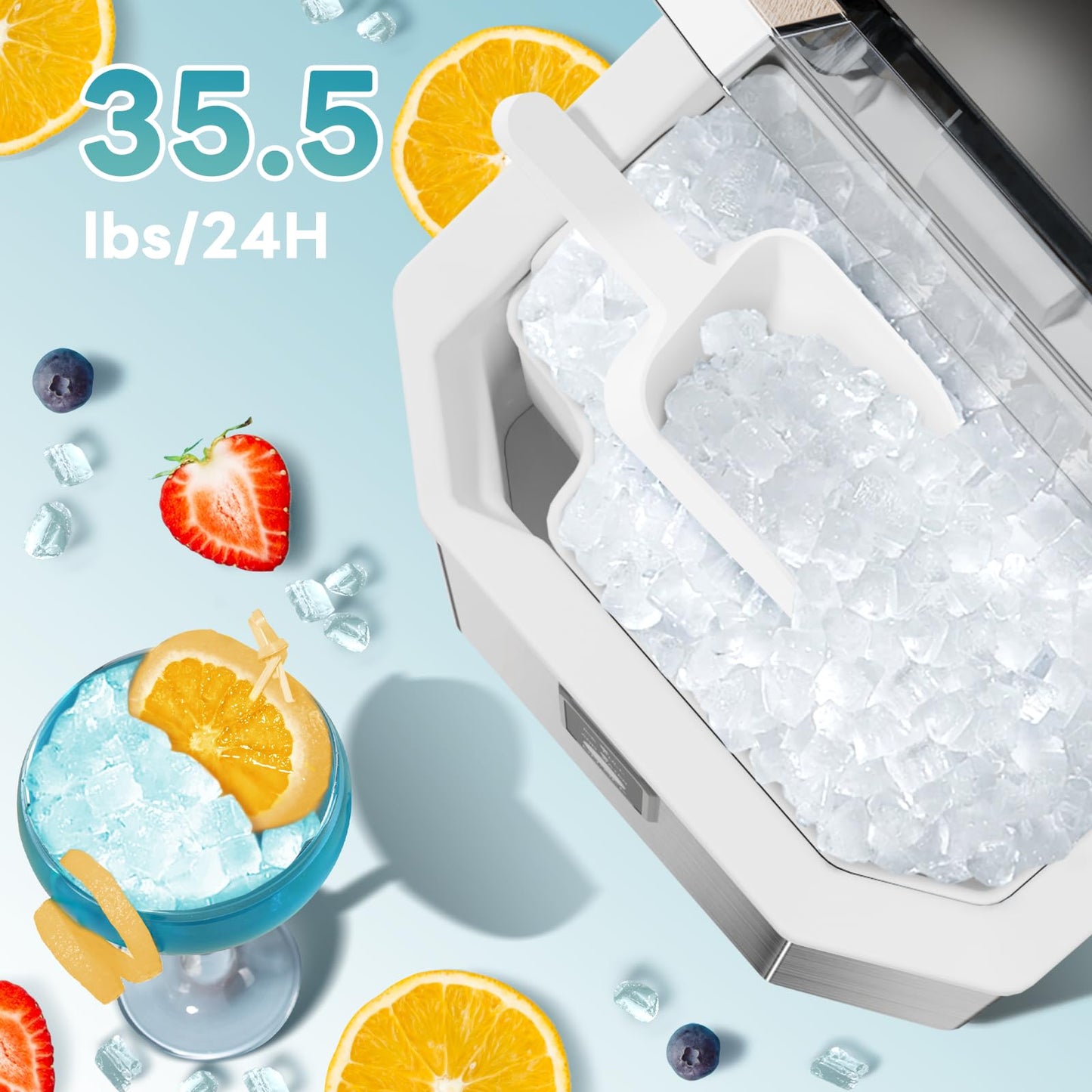 Electactic Portable Nugget Ice Maker with Self Cleaning