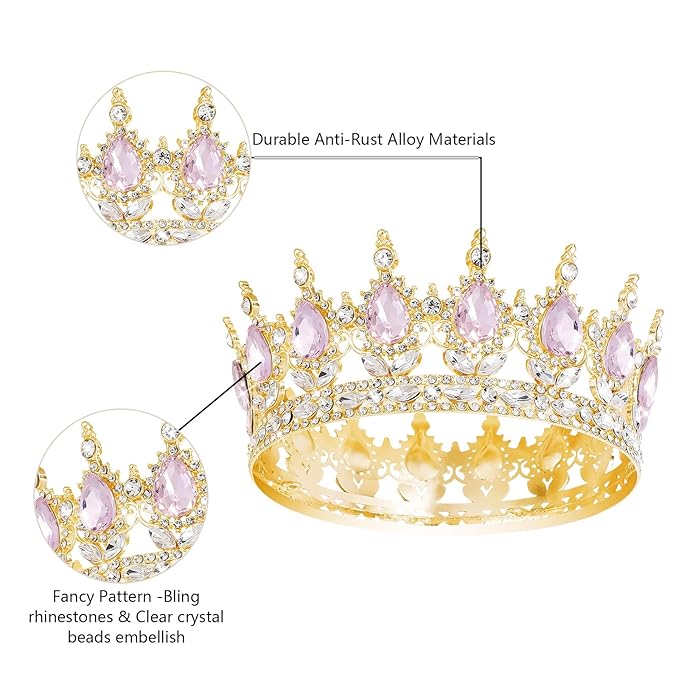 YOUlDIANZI Queen Crown Rhinestone Wedding Crowns and Tiaras for Women Costume Party Hair Accessories Princess BirthdayCrown Crystal BridalCrown