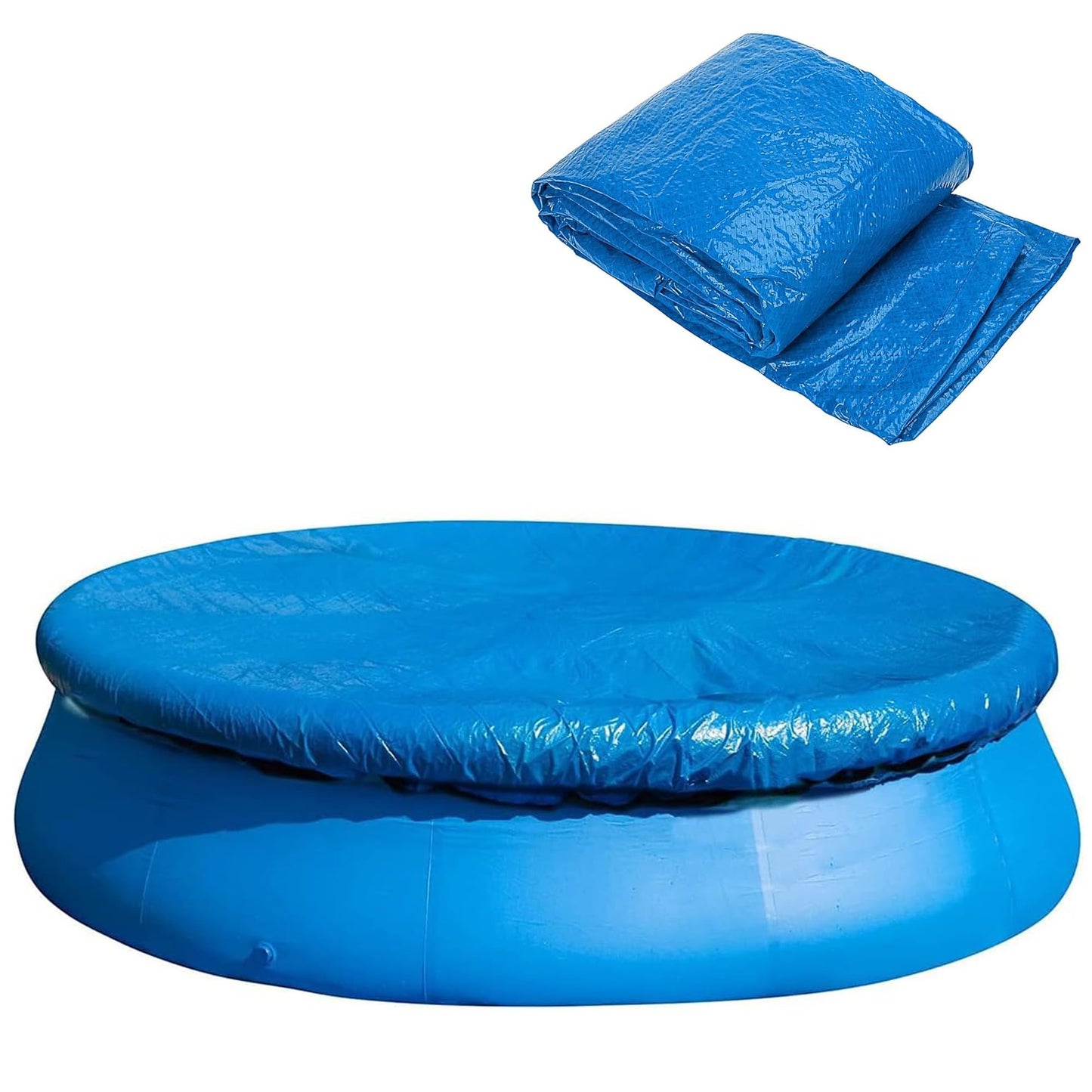 DECOHS 10 Ft Dust Pool Cover Protector-Solar Cover for Round Frame Pools-Pool Cover for Round Inflatable-Pool Cover Protector Heat Retaining Blanket