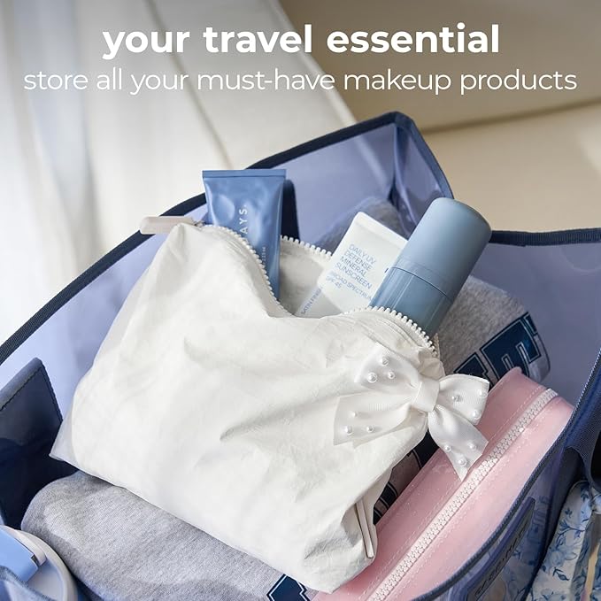 Case-Mate Essential Crinkle Makeup Bag - Waterproof Zipper Pouch - Daily Use Travel Pouch for Toiletries and Beach
