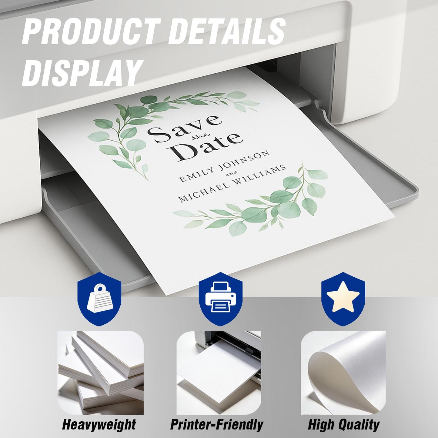 Veritas White Cardstock 8.5 x 11”, 110LB/199GSM Heavyweight Card Stock, 100 Sheets, Thick Cardstock Printer Paper for Copy, Printing, Art Projects, Invitations, Made In USA