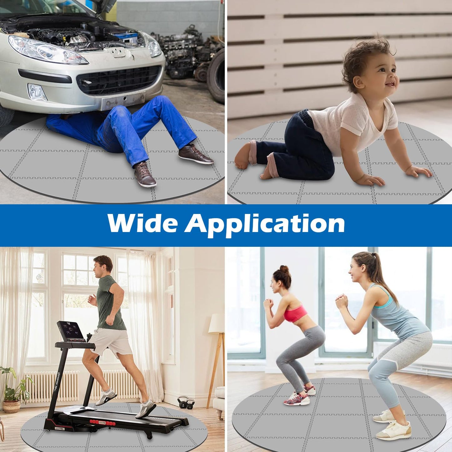 78 Inch Round Hot Tub Mat - Extra-Thick Interlocking Hot Tub Protective Pad Spa Pool Foam Insulation Mat Ground Base Flooring Protector for Portable Inflatable Hot Tub Accessories Outdoor Indoor