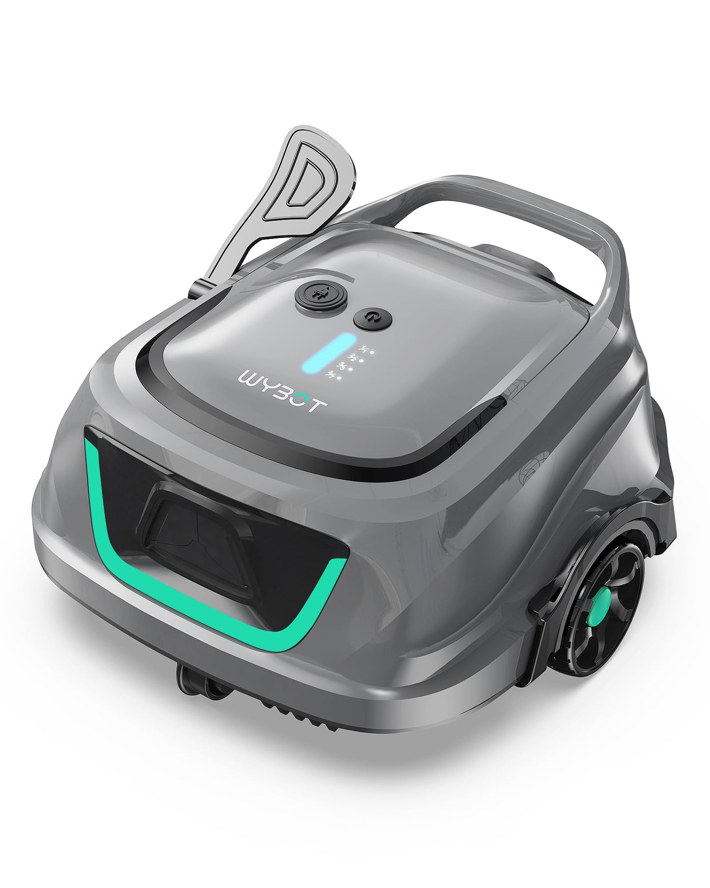 WYBOT A1 Robotic Pool Cleaner – Dual-Layer Filtration, 120-Min Runtime, Powerful Cordless Pool Vacuum for Above-Ground & Flat Pools, Efficient Debris Removal & Auto-Parking Design (Gray)