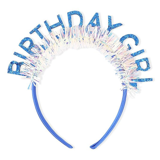 CIEHER Dark Blue Birthday Girl Headband Birthday Decorations