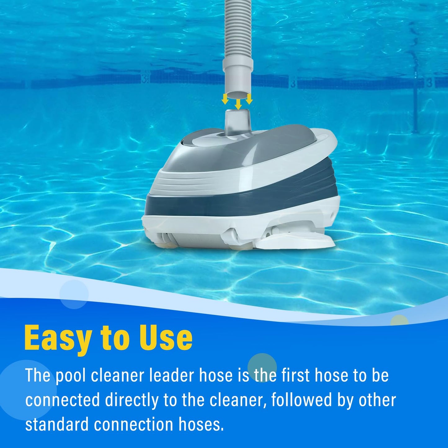 GRONGU Pool Vacuum Leader Hose V532LG - Compatible with Hayward Pool Vac (Plus, Ultra), Navigator, Arneson, Aqua Bug, Diver Dave, Wanda the Whale - 46 in Suction Cleaner Hose