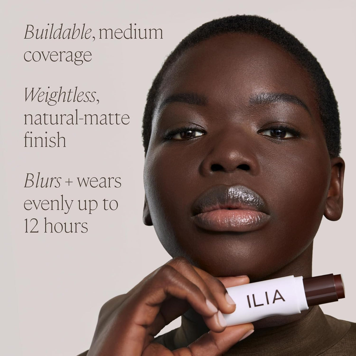 ILIA - Skin Rewind Complexion Stick - Foundation + Concealer + Skincare | Non-Toxic, Vegan, Cruelty-Free, Clean Makeup (18N - Hawthorn, 0.35 oz | 10 g)