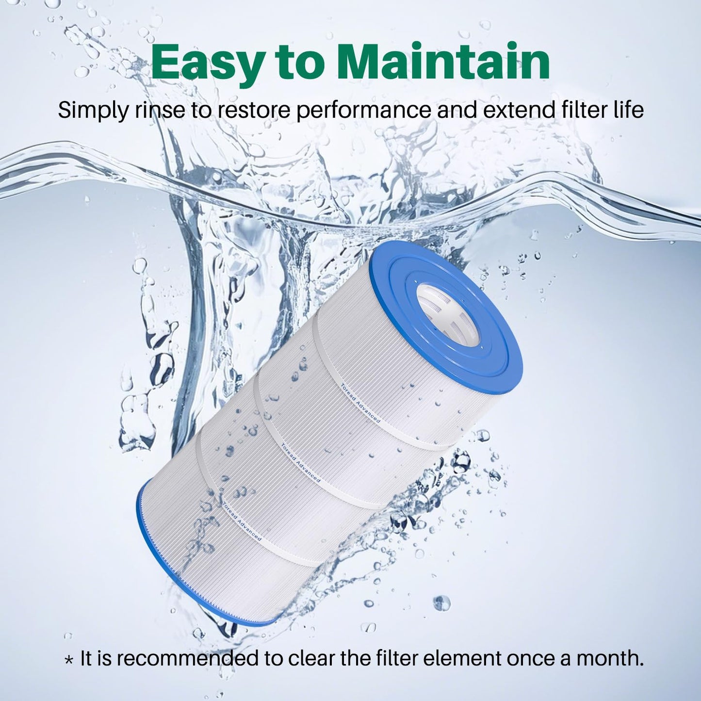 TOREAD Replacement for Pool Filter PA90, CX900RE, C900, Unicel C-8409, Filbur FC-1292, Posi-Clear Sta-Rite PXC95, Clearwater II ProClean 100, Aladdin 19002, 25230-0095S, 1 Pack