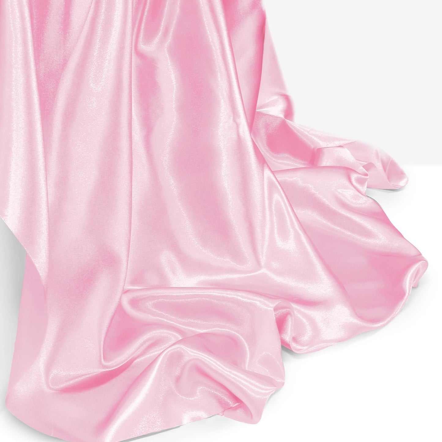 Homiest Pink Satin Fabric by The Yard, 10 Yards x 58 Inch Charmeuse Satin Fabric Silky & Shiny Cloth Fabric, Smooth Bridal Satin Fabric for Wedding Dress, Clothing Making, DIY Crafts, Sewing