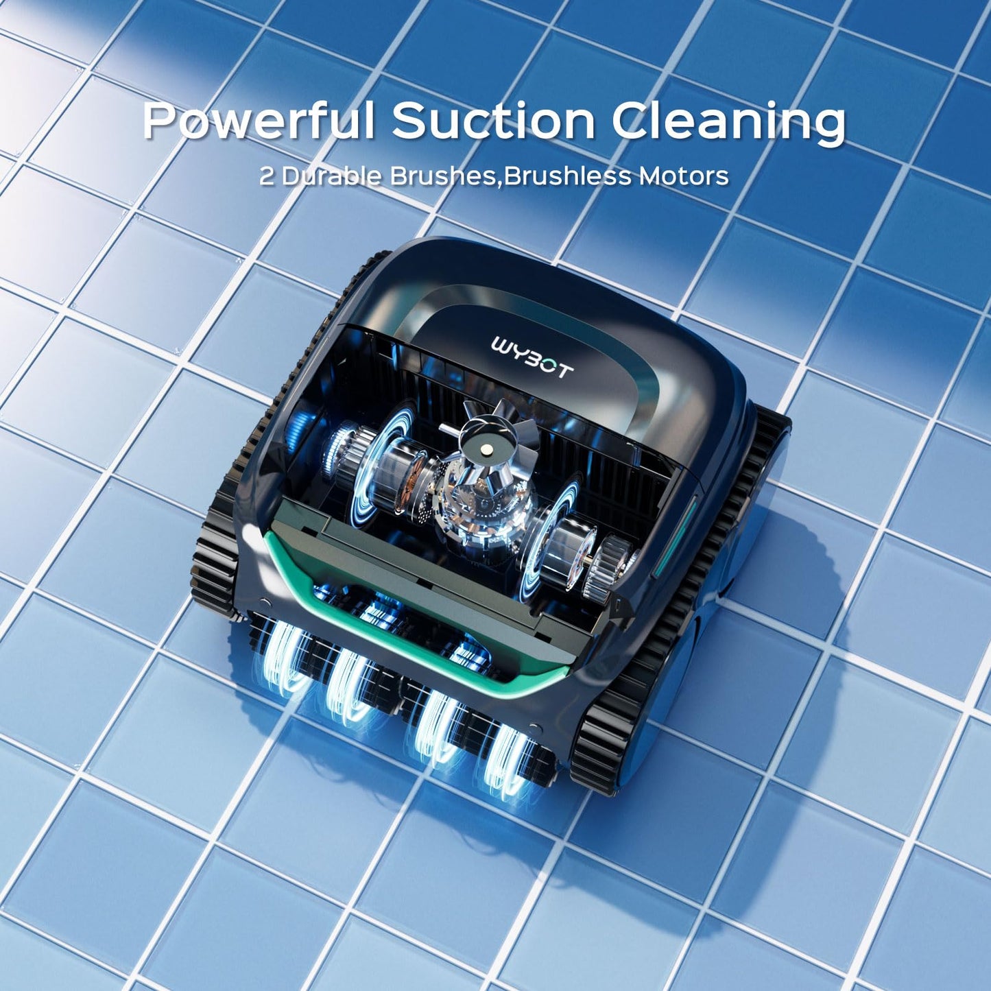 (2026 Upgrade) WYBOT C2 Vision AI Camera Cordless Pool Cleaner Robot for Inground Pools, 8 Mode Robotic Pool Cleaner, Utra-fine Filtration, Powerful Suction, Wall Climbing, Waterline Cleaning, Black