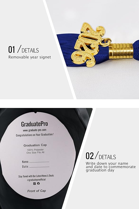 GraduatePro Matte Graduation Cap with 2026 Tassel for Adults High School and Bachelor Master 12 Colors