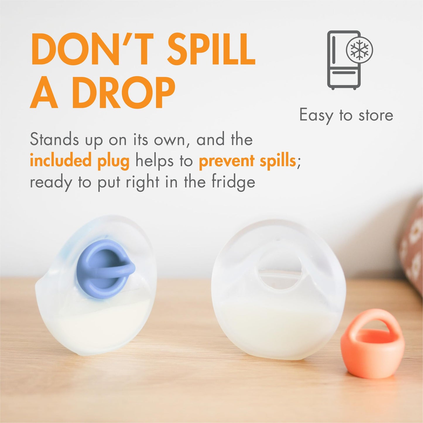 Boon Trove Silicone Manual Breast Pump Set - Hands Free Breast Milk Collector - Includes Polyester Travel Pouch - Breastfeeding Essentials - 2 Count