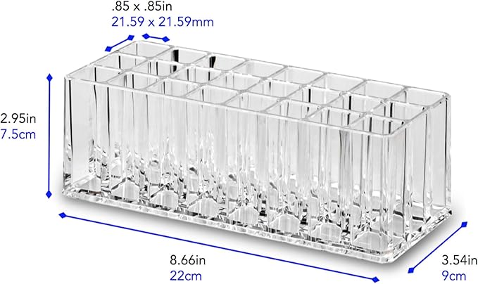 Acrylic Rollerball Perfume Organizer Beauty Scent Holder 24 Space Organization Refillable Container Tall Scented Oil Storage Display Case (2)