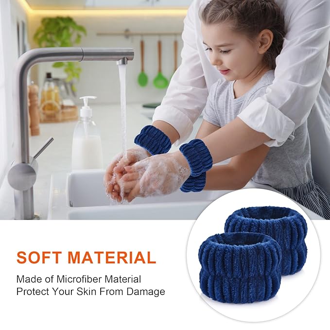 2pcs Wrist Bands for Washing Face Wash Wristbands Wrist Towels Arm Bands for Skincare Makeup Wrist Cuffs Spa Wrist Scrunchies