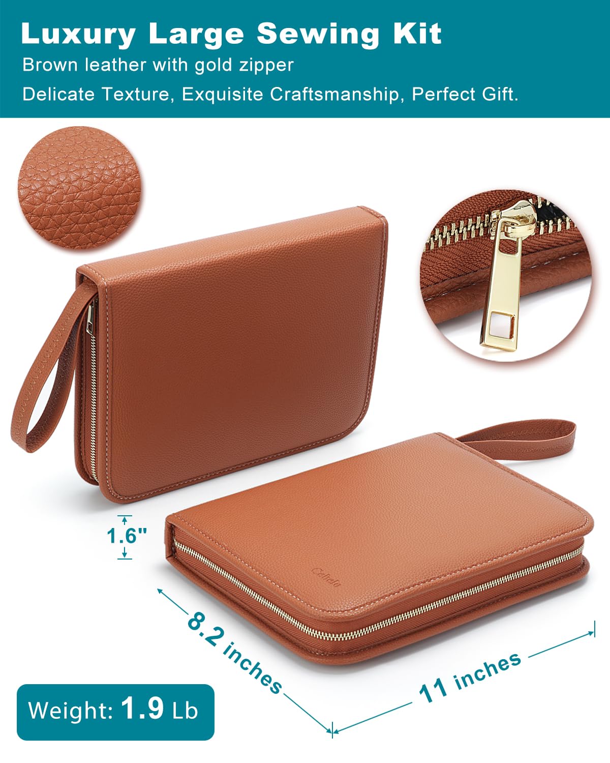 Cebelo Large Sewing Kit for Adults: 232 Pcs Sewing Supplies for Hand Mending Clothes Emergency Repair for Home Travel Dorm - 2026 Christmas Gifts for Mom Grandma Students Beginner (Brown)