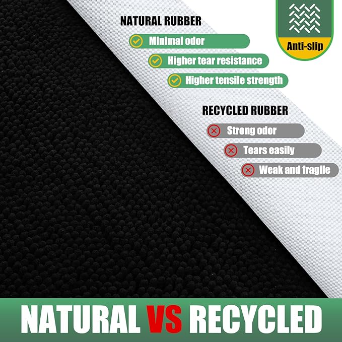 IM HOME Chenille Absorbent Outdoor Doormat 72" x 48", Washable Muddy Door Mats for Dog Non Slip Indoor Doormats Dog Mat for Muddy Paw Front Inside Doormats for Entryway Black