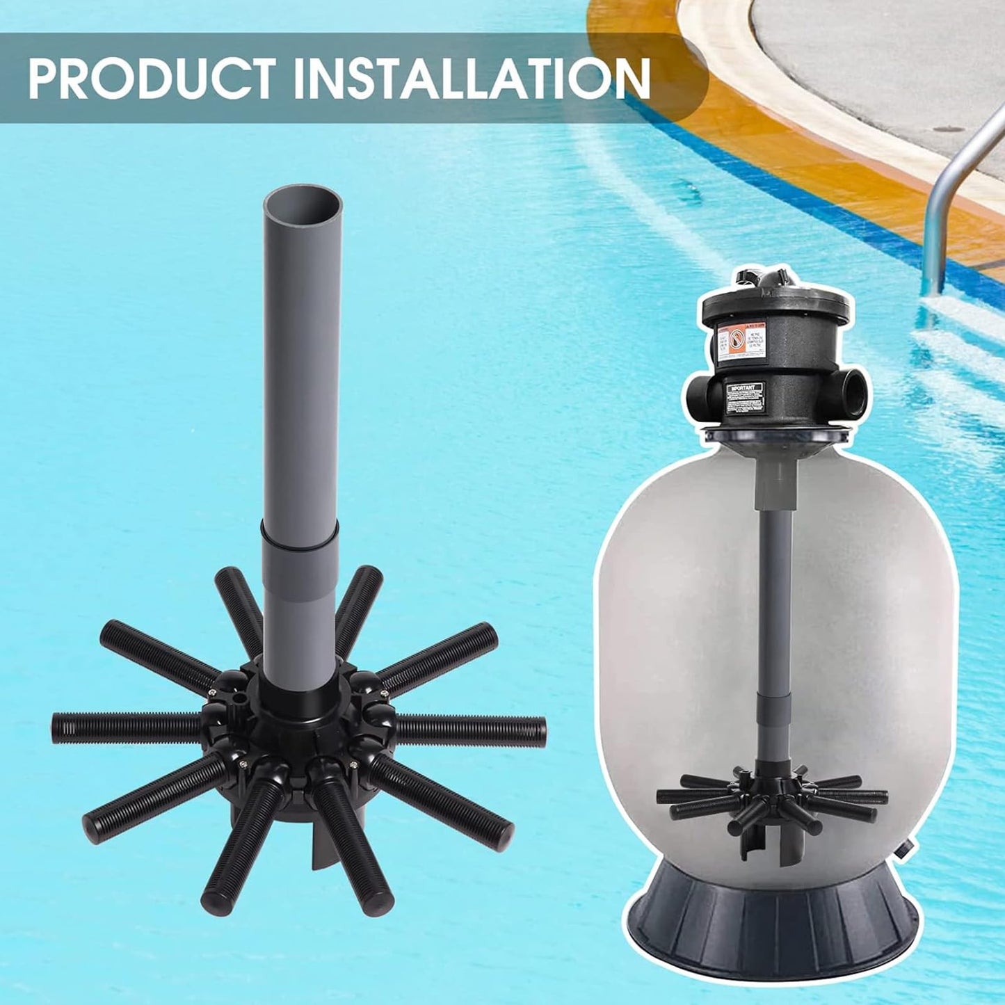 SX180DA Pool Filter Parts Lateral Assembly with Center Pipe Compatible with Hayward Pro Sand Filter Series S180T