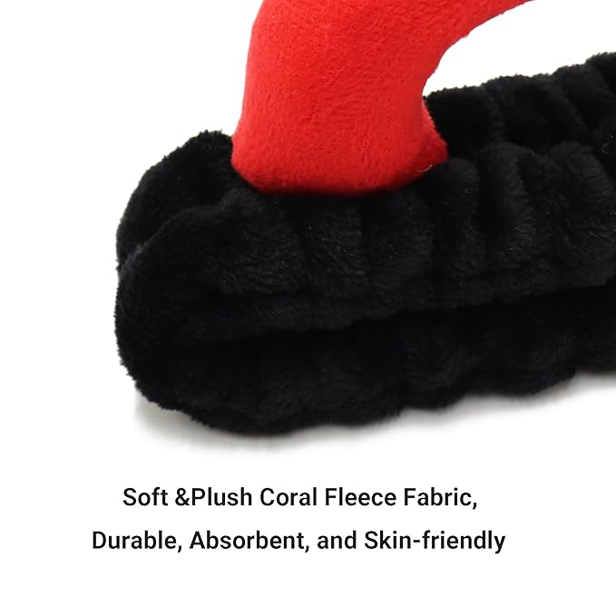 Devil Horn Facial Spa Headband - Cosmetic Makeup & Skincare Headband for Washing Face & Makeup (Black)