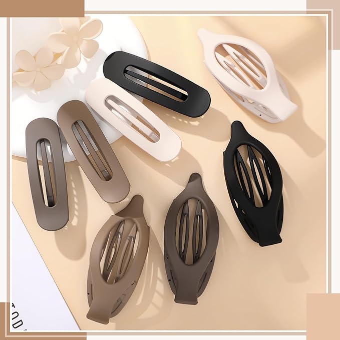 10 Pcs French Flat Hair Clips for Women - 3 Styles Non-slip Flat Claw Clips Matte Hair Claws for Thin Thick Hair