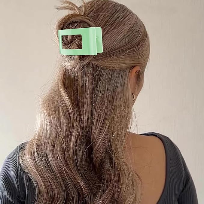Velscrun Flat Hair Clips for Women Girls, Matte Lay Flat Claw Clips, Strong Hold Large Side Hair Clip All Hair Types, French Duck Billed Non Slip Grip Daily Styling Hair Jaw Claw Clip Navy Blue