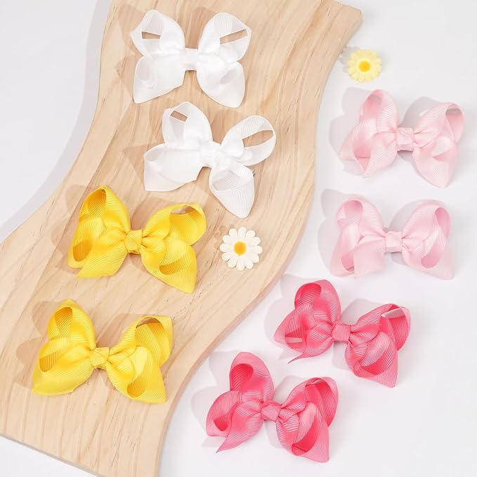 20PCS 3 Inch Hair Bows for Girls Grosgrain Ribbon Toddler Hair Accessories with Alligator Clips for Toddlers Baby Girls Kids Teens in Pairs