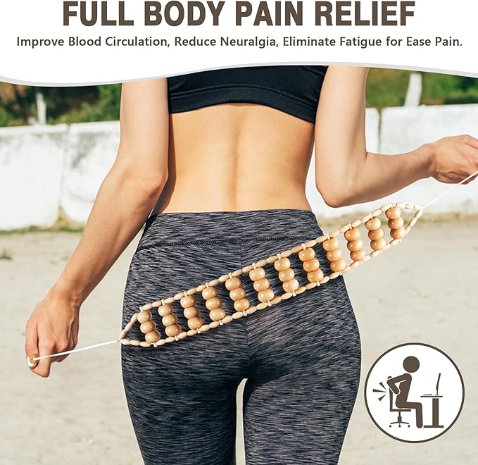 Wood Therapy Massage Tools 4-in-1, Wooden Lymphatic Drainage Massager Body Cellulite Remover, Professional Maderoterapia Kit Cellulite Massager for Body Sculpting,Contouring,Relief Muscle