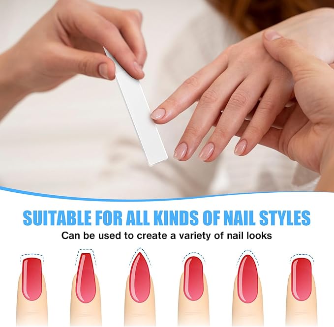 8 Pcs Nano Nail File, Glass Nail File for Natural Nails, Glass Nail Buffers Shiner Polisher, Glass Nail Files for Women with Case
