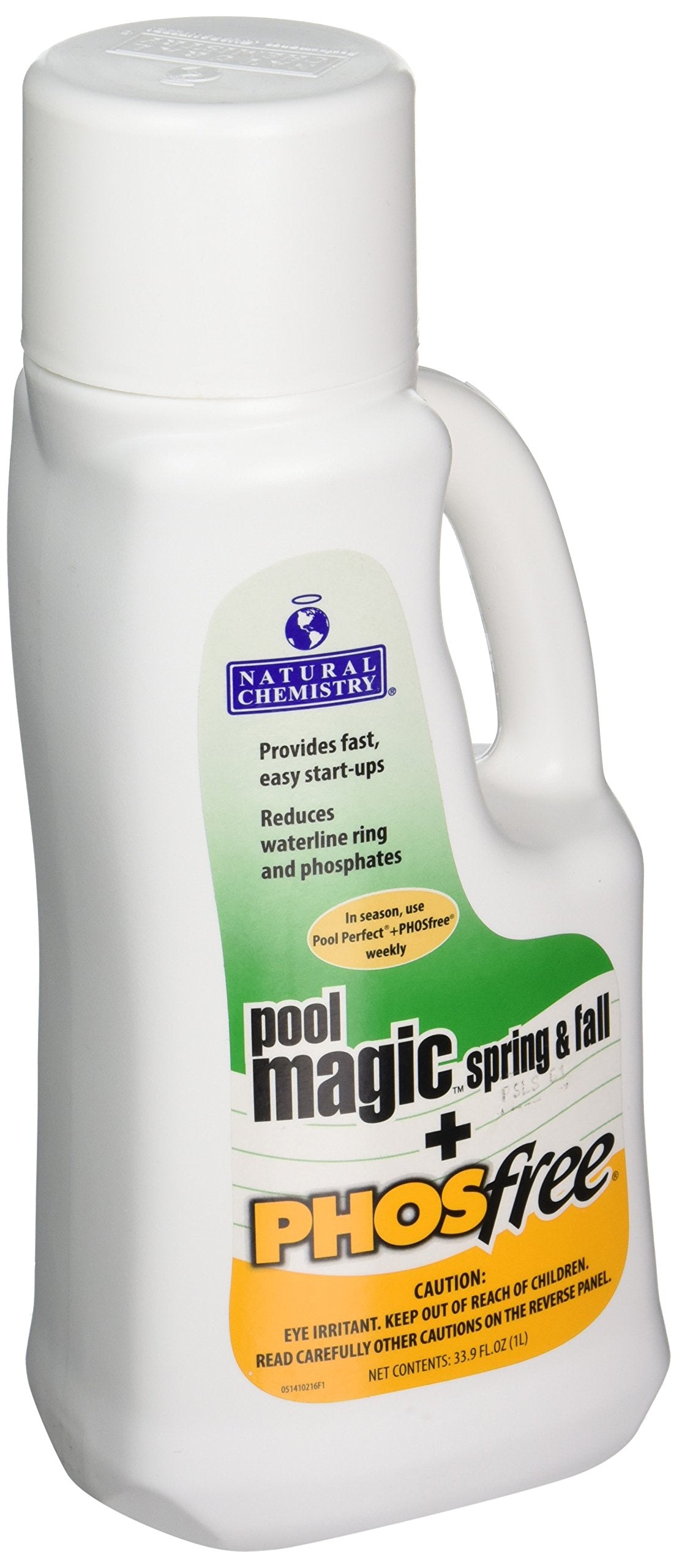 Natural Chemistry Pool Magic + PHOSfree, 1 L Each, Single, Fast & Easy Start-ups, Reduces Waterline Ring & Phosphates, Spring & Fall Pool Maintenance