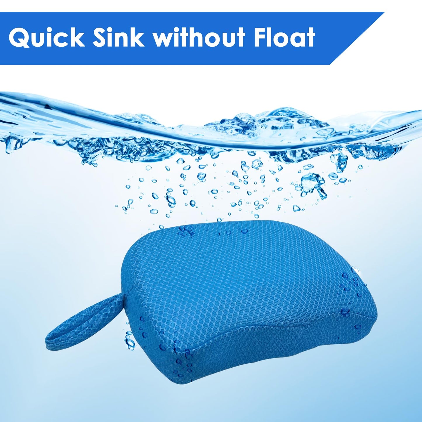 Hot Tub Booster Seat for Adults, 5 Inch Thick Supportive Cushion with Non-Slip Bottom, Weighted for Quick Sink Without Float, Spa Booster Seat for Hot Tub (Including Inflatable), Pool, Bathtub