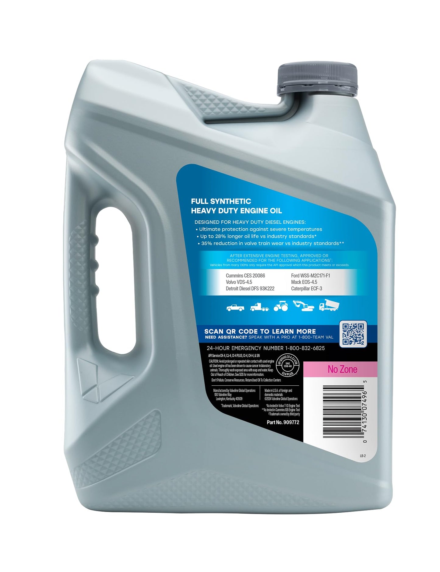Valvoline Heavy Duty Full Synthetic 15W-40 Diesel Engine Oil 1 Gallon