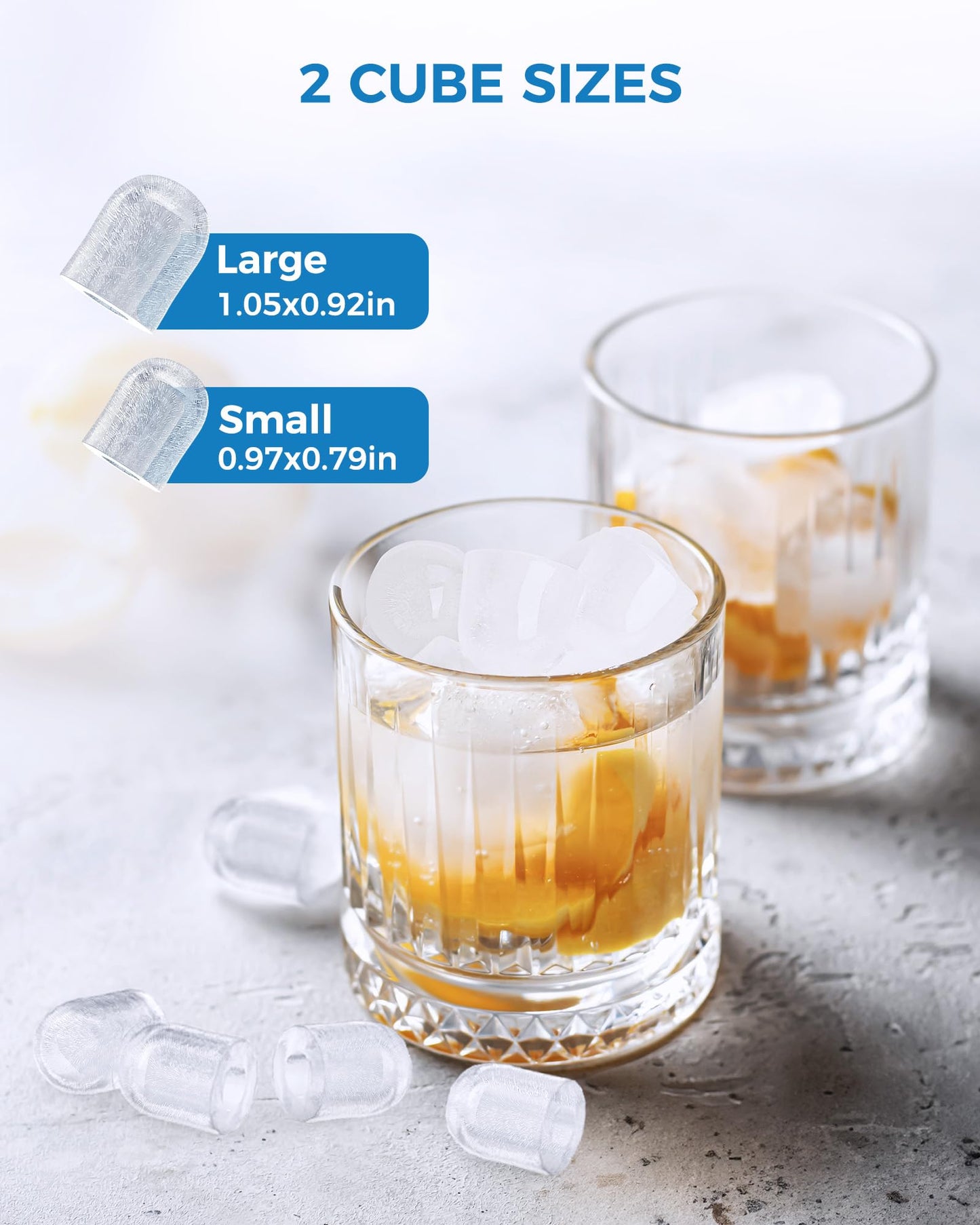 COWSAR Ice Maker Countertop, Portable Self-Cleaning Ice Machine, 26.5lbs/24Hrs, 8 Bullet Ice Cubes in 6 Mins, with Ice Basket and Scoop, Quiet Mini Ice Makers for Home, Kitchen, Bar, Camping