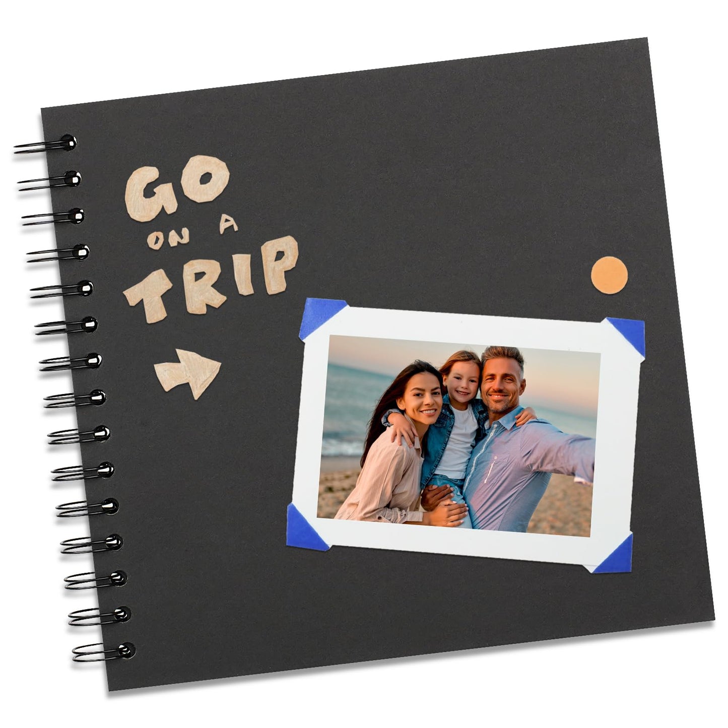 Remowith 12X12 Inch DIY Scrapbook Photo Album, Kraft Blank Paper Scrap Book 100 Pages Memory Book for Wedding Family, Black