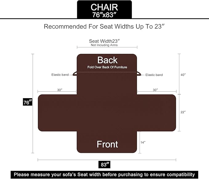 U-NICE HOME Recliner Chair Covers Reversible Chair Cover Pet Covers for Dogs with Elastic Straps Water Resistant Diamond Quilted (23''Armchair, Beige/Beige)