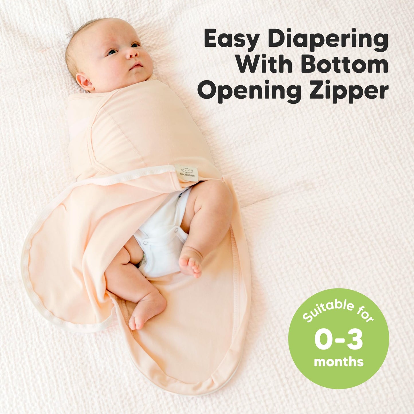 Baby Swaddle Sleep Sacks with Zipper - 3-Pack Swaddles for Newborns 0-3 Months, Infant, Baby Girls, Boys, Soft & Durable Newborn Sleep Sack, Easy Diaper Change Swaddling Blanket (Angelic, OS)