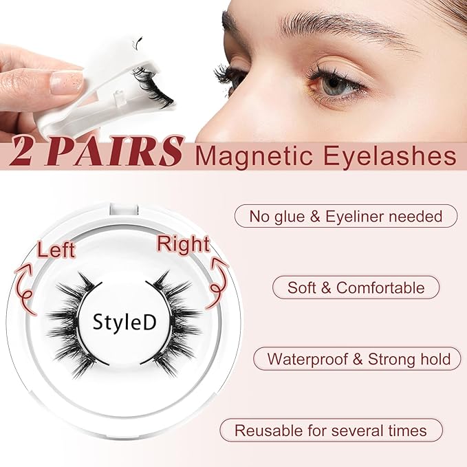 Higu clace Magnetic Eyelashes with Applicator Magnetic Lashes Natural Look Manga Lashes PestaÃÂ±as MagnÃÂ©ticas Easy to Wear and Remove(DJCX-D01)