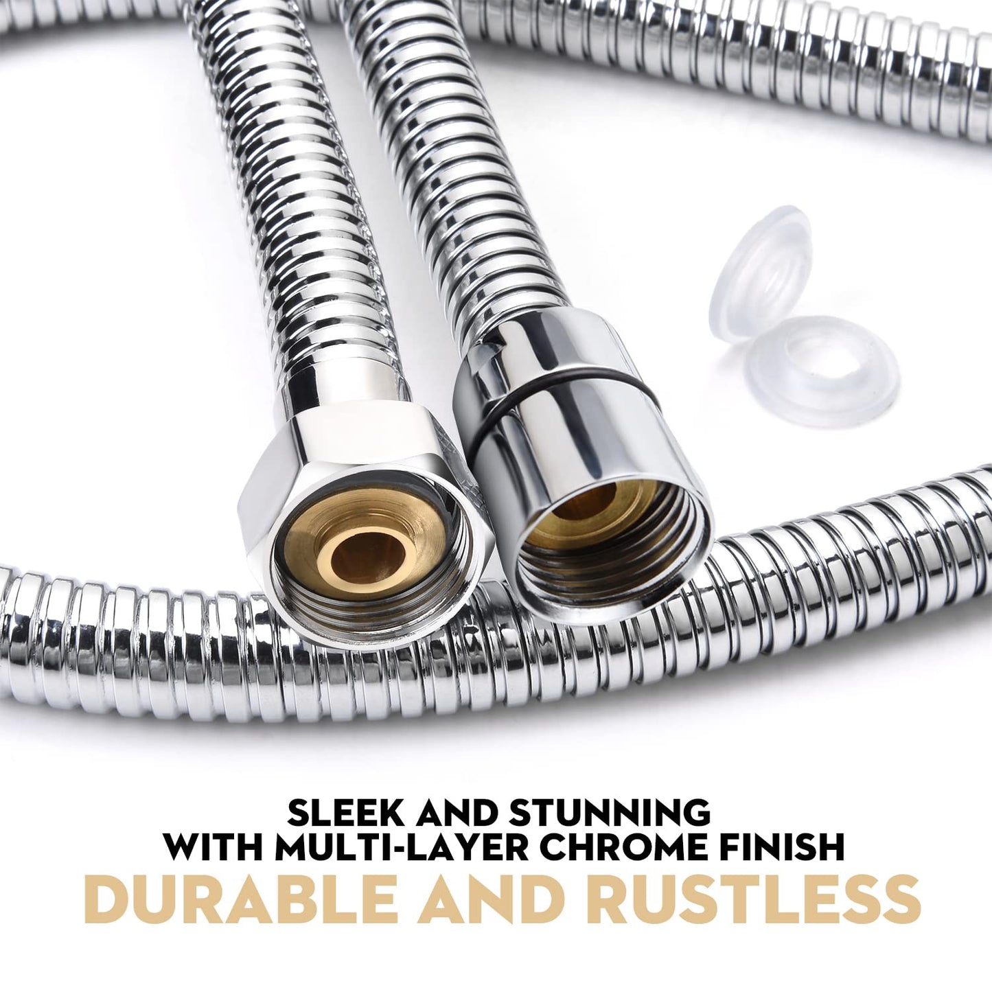 Blissland Shower Hose, 59 Inches Long Stainless Steel Handheld Shower Head Hose with Brass Insert and Nut - Durable and Flexible