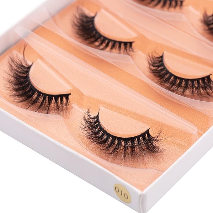 DYSILK Cat Eye Lashes False Eyelashes - Mink Lashes 5 Pairs 6D Lash Extension Kit Fluffy Lashes Fake Eyelashes Natural False Lashes Reusable Mink Lashes | Cat-Eye 8-15mm