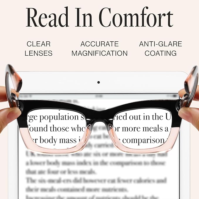 CCVOO 2.0 Oprah Style Reading Glasses for Women, Stylish Eyeglasses, Blue Light Readers, Cheaters, (A1 Mix)