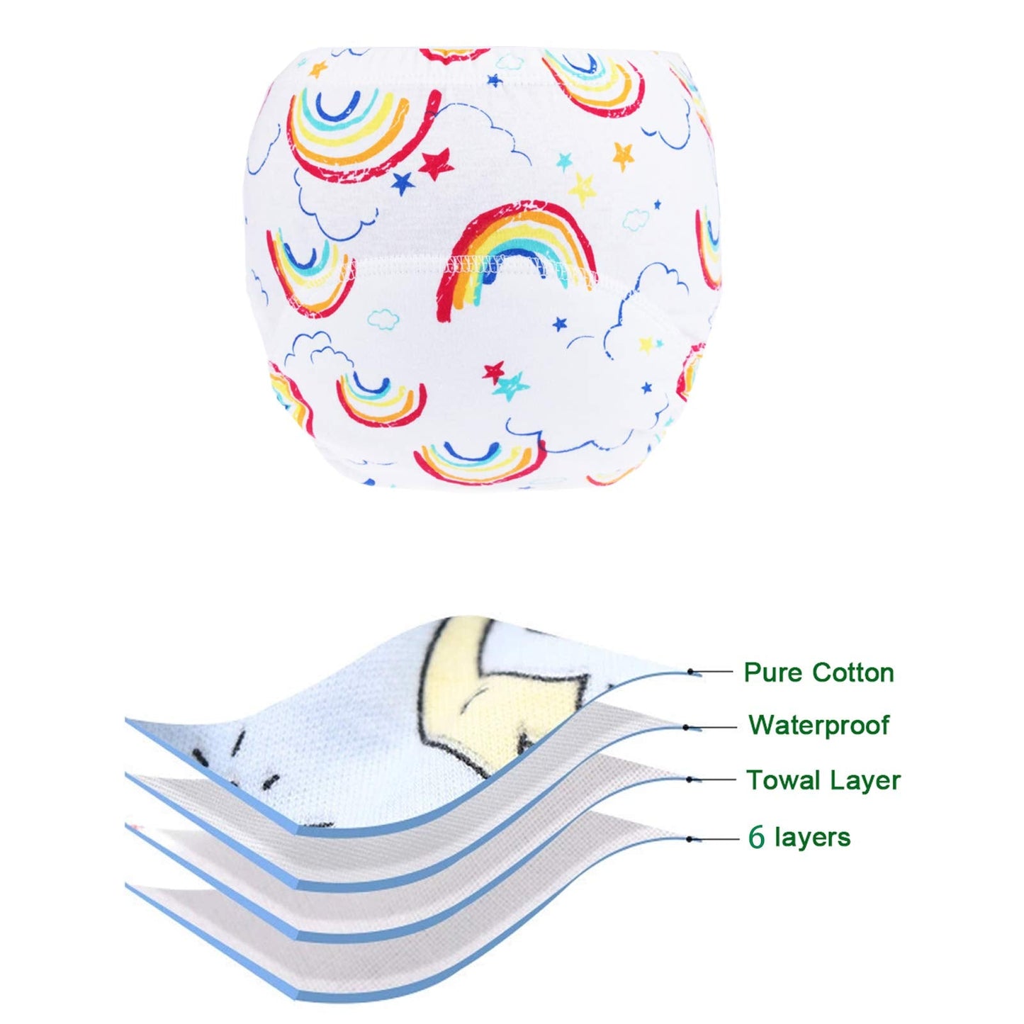 Potty Training Pants for Boys Girls, Learning Designs Training Underwear Pants (10 Packs, 2-4T)