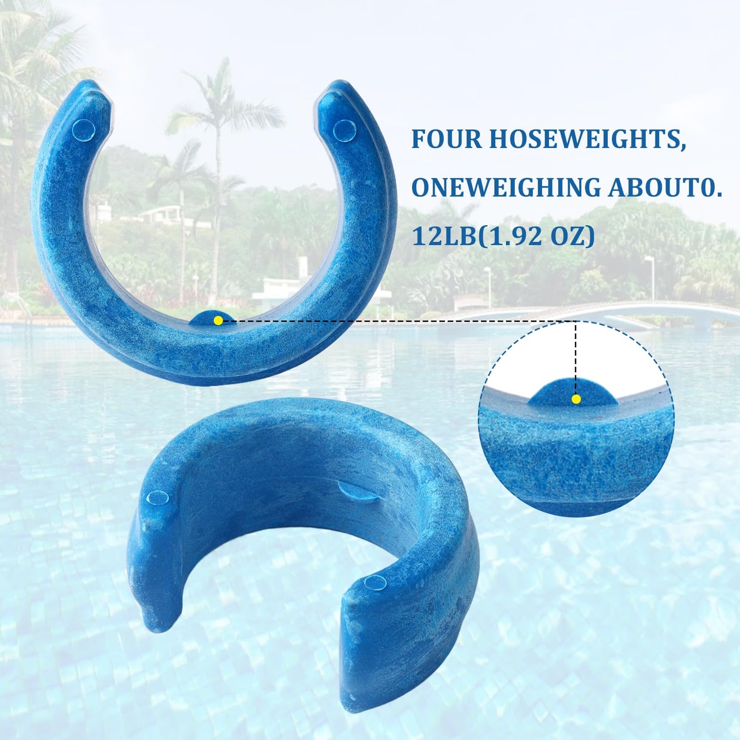 8 Pack Pool Cleaner Hose Weight Compatible with Zodiac Baracuda W83247 X70105 or Pentair Kreepy Krauly K12054 K12454, Blue