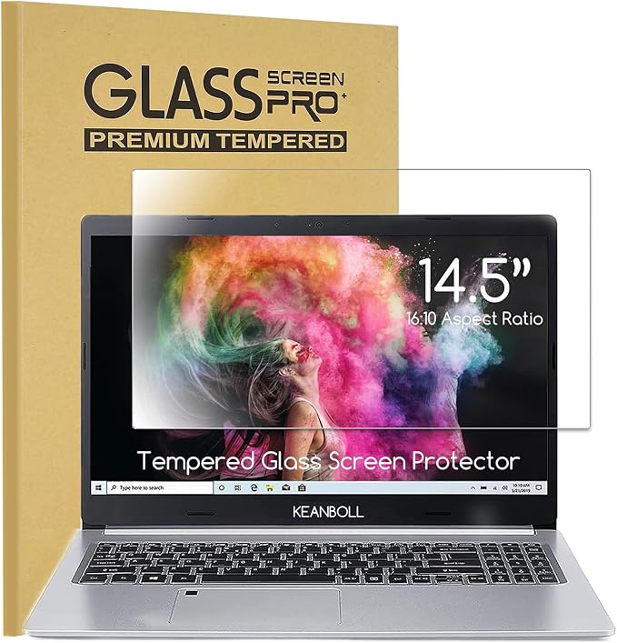 KEANBOLL 14.5" Laptop Screen Protector Tempered Glass for 14.5 inch Lenovo Asus Hp Dell Acer Samsung etc 14.5 inch 16:10 Aspect Ratio Laptop, Ultra Clear 9H Hardness Scratch Resistant