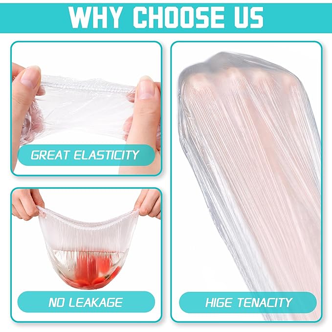 100 Pcs Disposable Shower Caps for Women & Men, Plastic Shower Cap Waterproof & Durable, Clear Large Plastic Hair Caps for Deep Conditioning, Hair Treatment, Travel Essentials Accessories