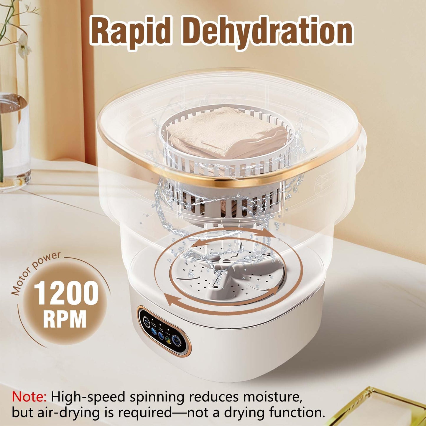 Foldable Portable Washing Machine Upgraded with Spin Basket,16L Mini Laundry Machine,Automatic 3 Cleaning Modes for Underwear/Baby Clothes/Socks,Ideal for Travel,Dorms, Apartments,Hotels,RVs & Camping