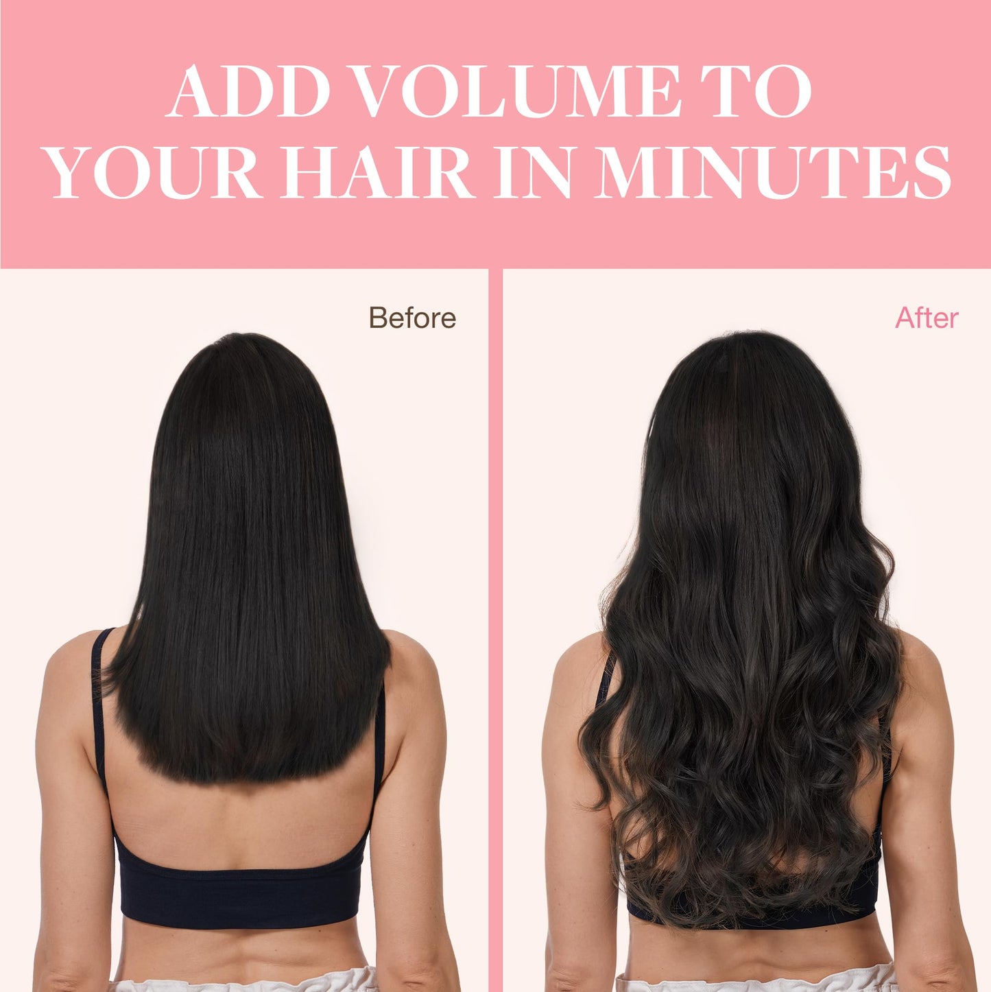 GOO GOO Clip in Hair Extensions Real Human Hair, Remy Human Hair Extensions Clip ins for Women, Natural Human Hair, 18inch 120g 7Pcs, 1B Natural black