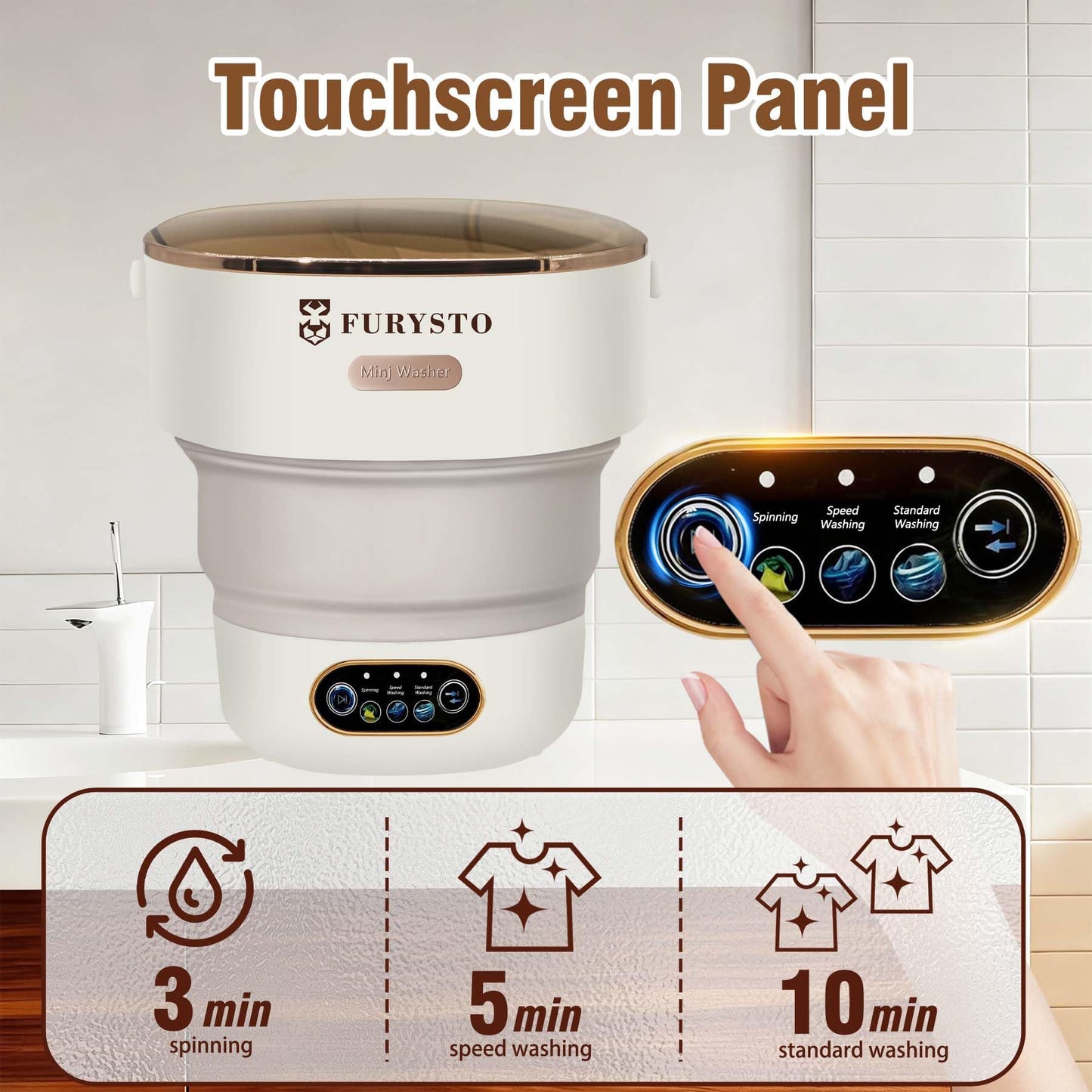 Foldable Portable Washing Machine Upgraded with Spin Basket,16L Mini Laundry Machine,Automatic 3 Cleaning Modes for Underwear/Baby Clothes/Socks,Ideal for Travel,Dorms, Apartments,Hotels,RVs & Camping