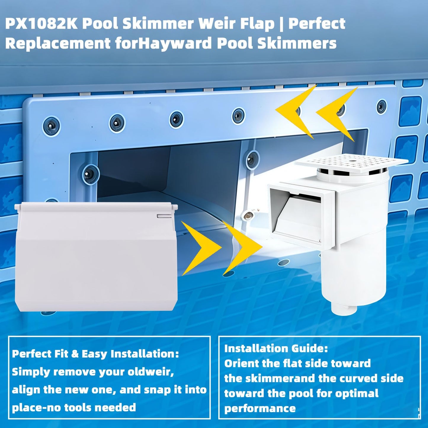 LRWZOV SPX1082K Pool Skimmer Weir Door Replacement for Hayward SP1082 SP1083 SP1084 SP1085 SP1086 Skimmers 2 Pack