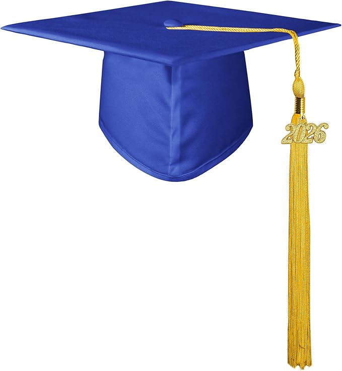 GraduatePro Matte Graduation Cap with 2026 Tassel for Adults High School and Bachelor Master 12 Colors