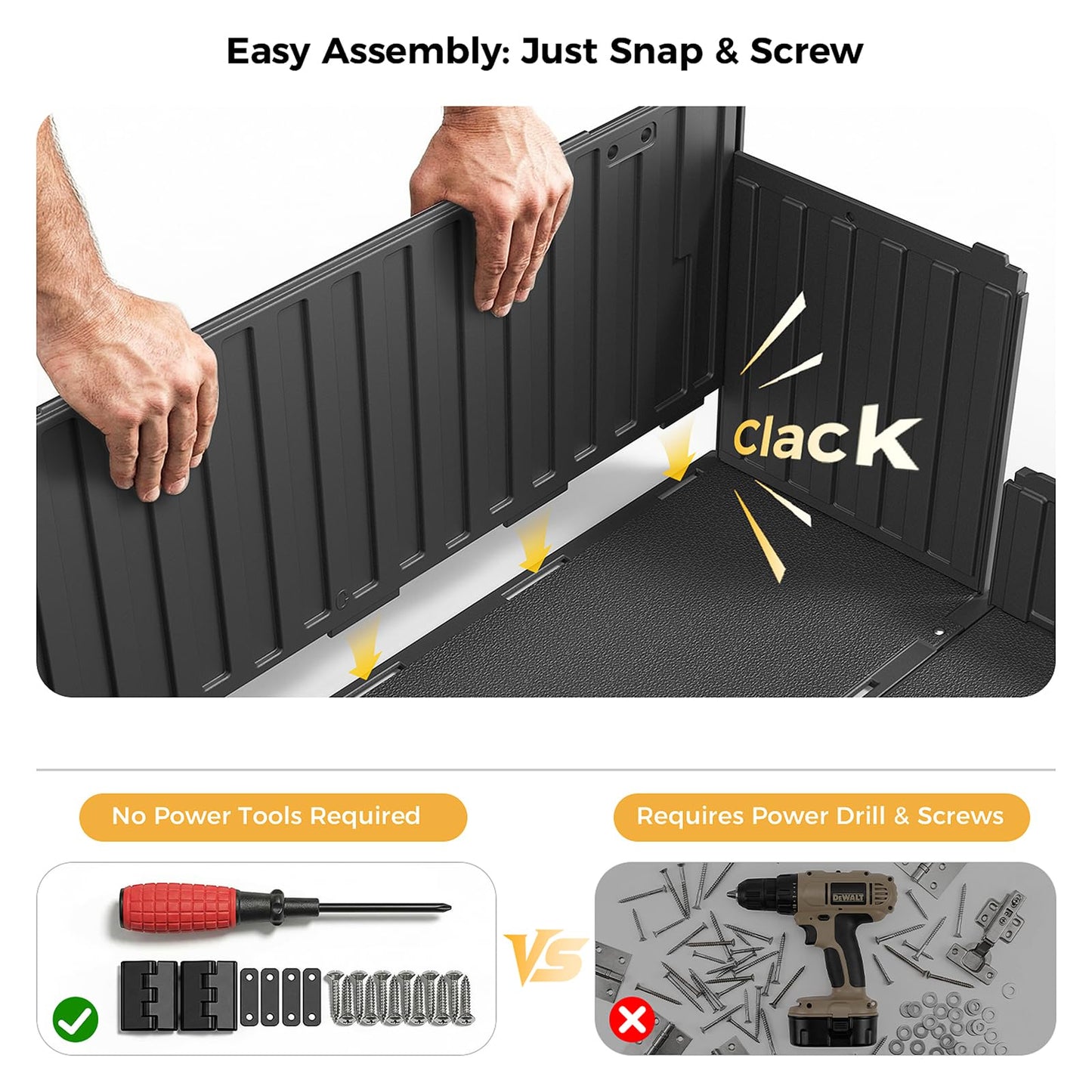 CAMMOO Hot Tub Steps - Double-Decker Large Storage & Snap-Together Assembly, Fully Sealed Spa Steps with Non-Slip Wider Step, Hot Tub Stairs, Outdoor/Indoor, Black